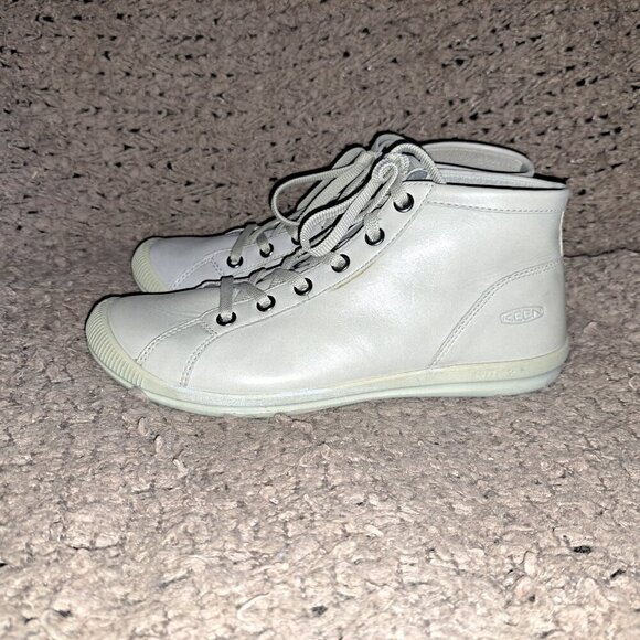 KEEN-Lorelai 1020497-Grey/Beige Leather Chukka Boots-Sz 7-Excellent - Picture 2 of 8